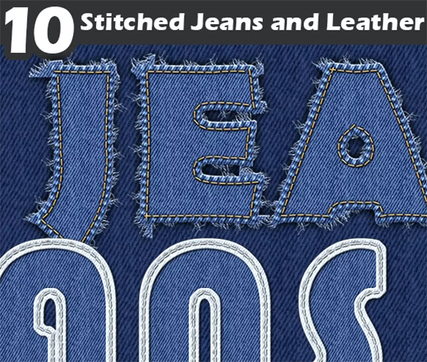 Photoshop Stitched Jeans and Leather Actions
