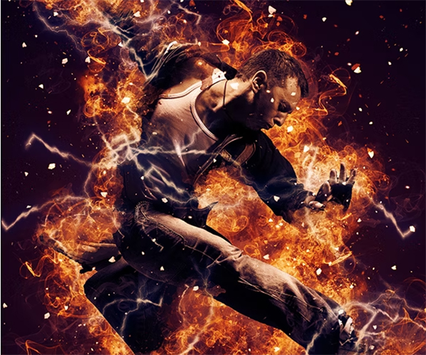Fire Explosion Photoshop Action