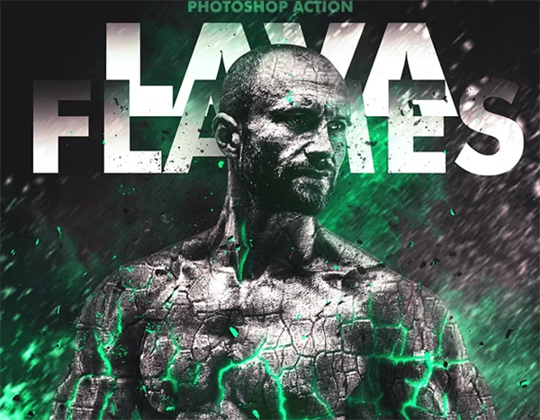 Lava Flames Glow Photoshop Action