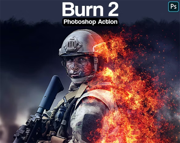 Burn Photoshop Action Fire Effects