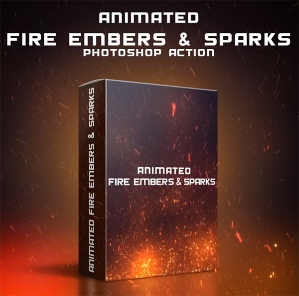 Animated Fire Embers & Sparks Photoshop Action