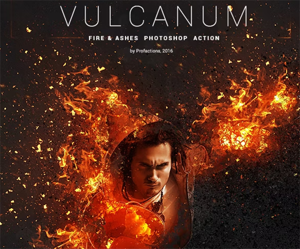 Fire & Ashes Vulcanum Photoshop Action