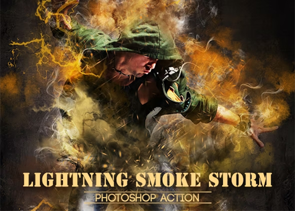 Lightning Smoke Storm Photoshop Action