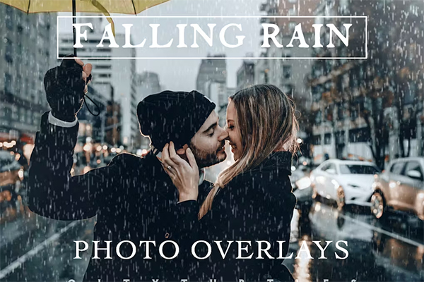 Falling Rain Storm Weather Photoshop Overlays