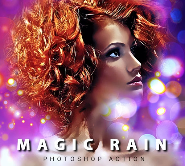 Magic Rain Photoshop Action