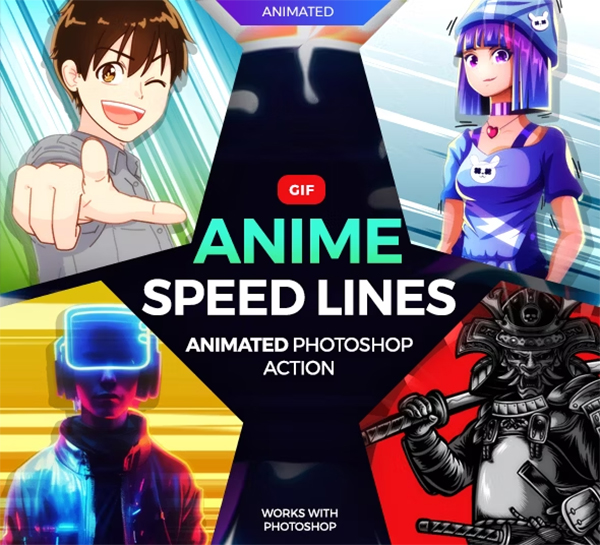Anime Speed Lines Photoshop Action