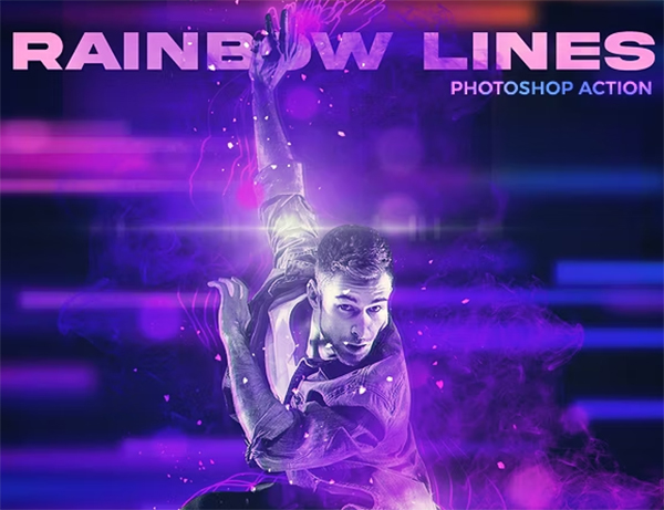 Rainbow Lines Photoshop Action