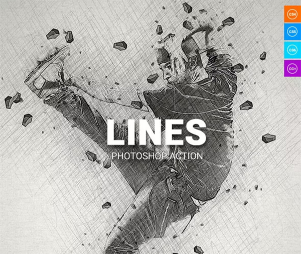 Lines Photoshop Action Template
