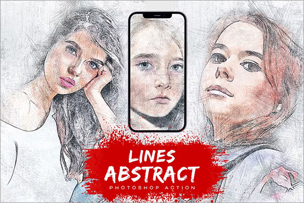 Abstract Lines Photoshop Action