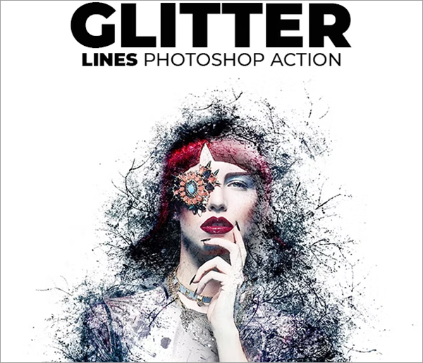 Glitter Lines Photoshop Action