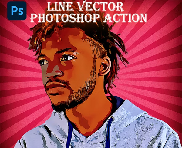 Line Vector Photoshop Action