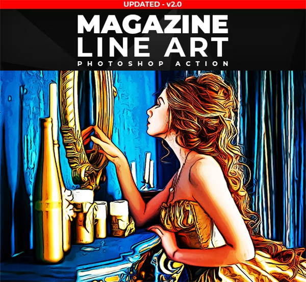 Magazine Line Art Photoshop Action