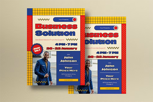 Red Memphis Business Solution Flyer