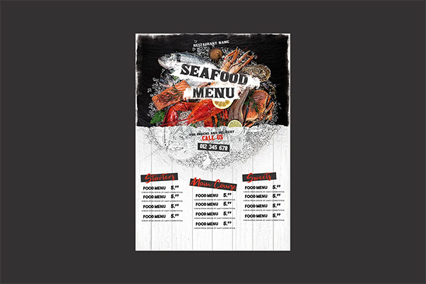 Lobster Seafood Menu Flyer Template