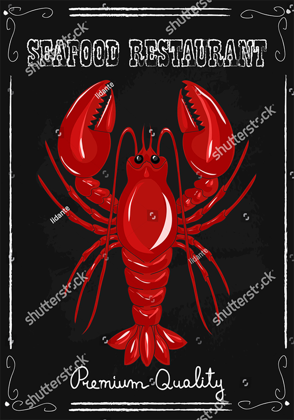 Lobster Vector Flyer Design Template