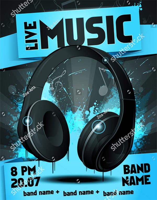 Vector Silent Night Festival Flyer Template