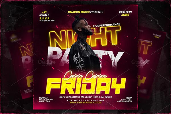 Silent Night Club Party Templates