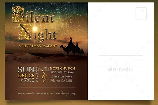Silent Night Postcard Template