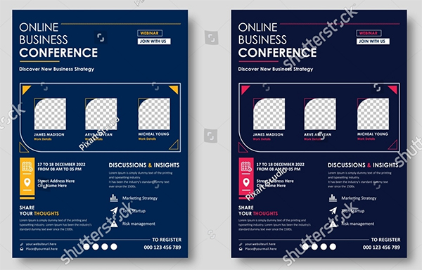 Business Conference Live Meeting Event Flyers