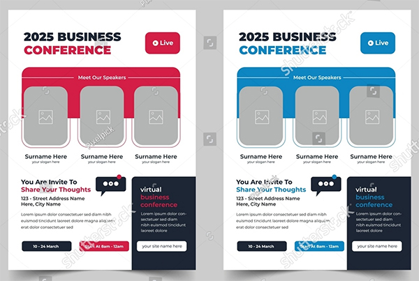 Online Business Conference Flyer Layout
