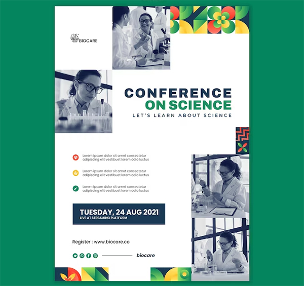 Free Science Event Conference Flyer Template