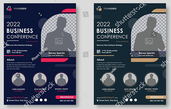 Business Conference Event Vector Flyer