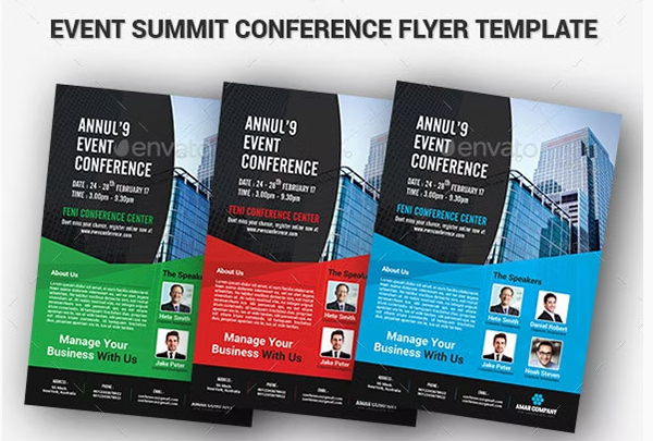 Event Summit Conference Flyer PSD Template
