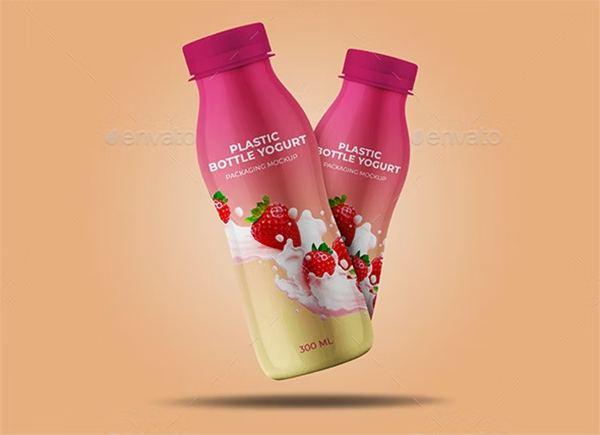 Yogurt Plastic Bottle Packaging Mockup Yogurt Plastic Bottle Packaging Mockup