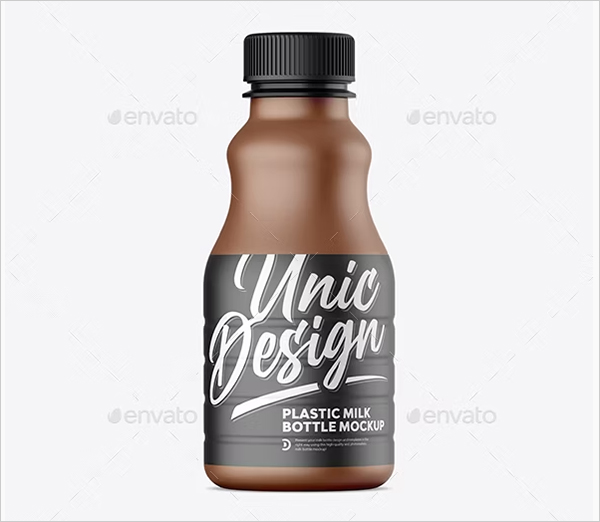 Milk Plastic Bottle PSD Mockups Milk Plastic Bottle PSD Mockups