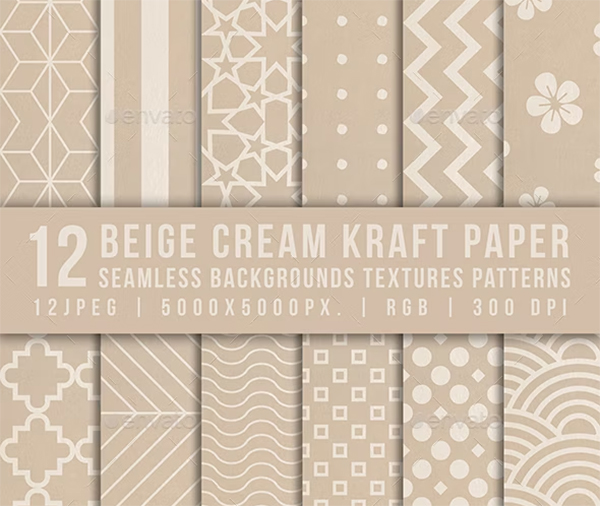 Beige Cream Kraft Paper Seamless Textures Patterns