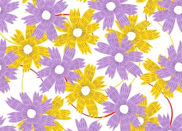 Bright Floral Yellow Flower Pattern