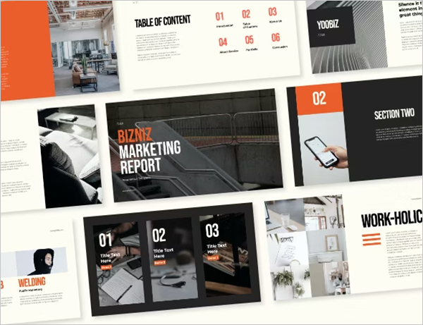 Bizniz Marketing Report Presentation Powerpoint