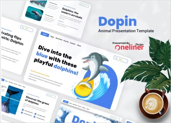 Dopin Dolphin Animal Show Powerpoint Template