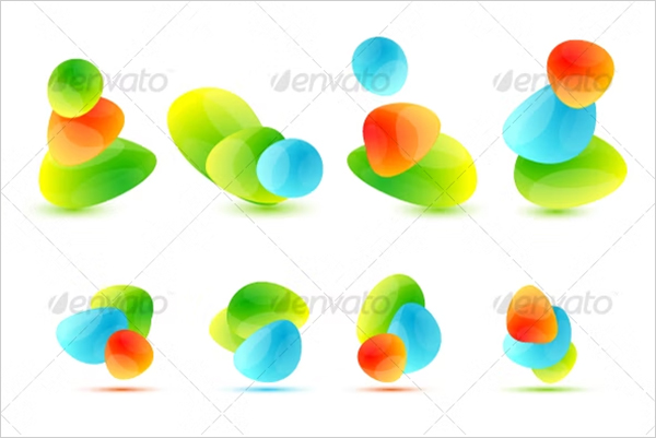 Colourful abstract icons Template