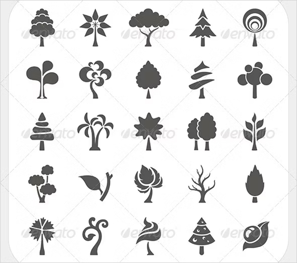 Abstract Tree Icons Set