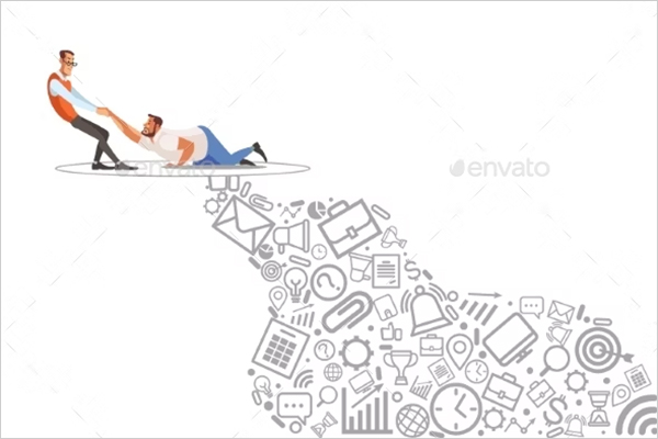 Help Friend, Coaching, Mentoring, Abstract Icon