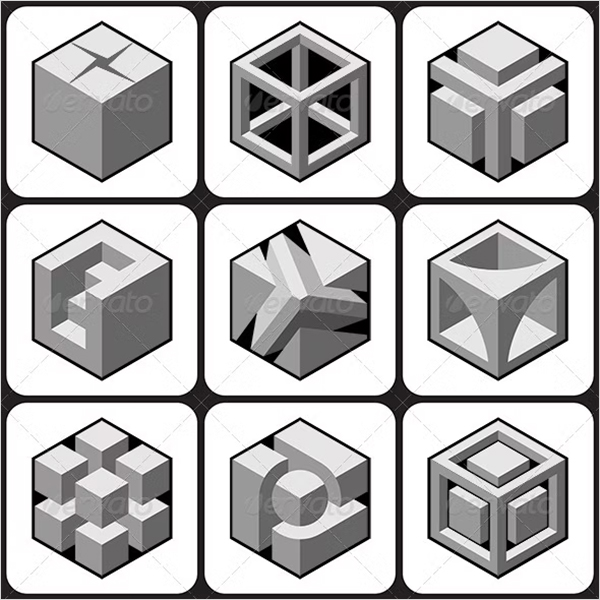 Abstract Cube Icons Set