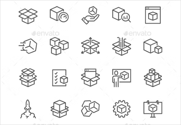 Line Abstract Product Icons Template