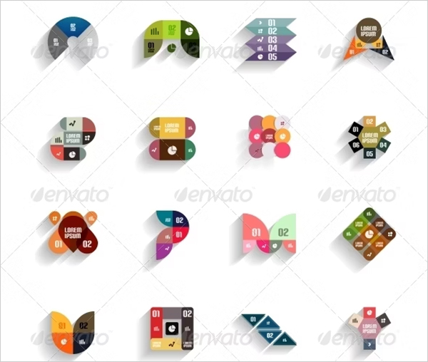 3D Flat Geometric Abstract Icons Template