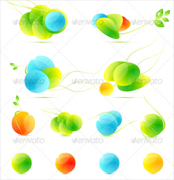 Abstract summer icons Template