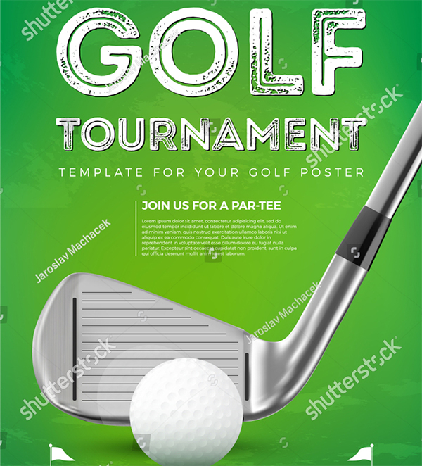 Golf Tournament Flyer Vector Template