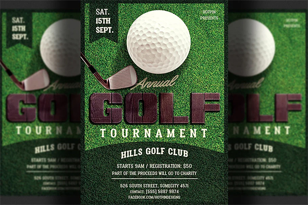 Golf Tournament Flyer PSD Template