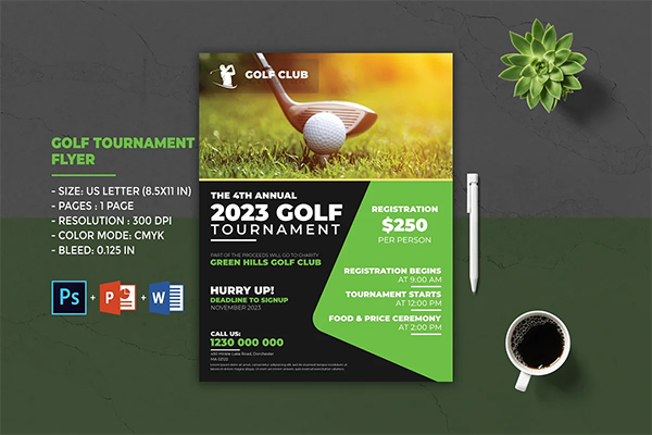 Golf Tournament CMYK Flyer Template