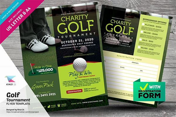 Golf Tournament PSD Flyer Design