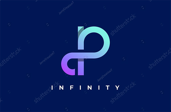 Infinity letter P Vector Logo