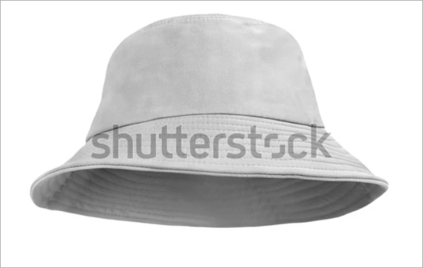 White Bucket Hat isolated Mockup