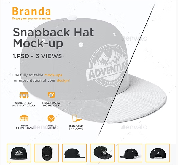 Snapback Hat Mock-up Template