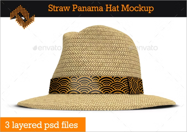 Straw Panama Hat Mockup Template