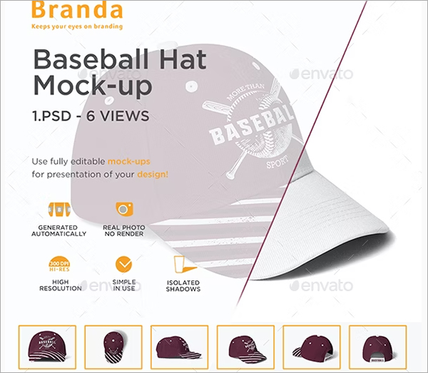 Baseball Hat Mock-up Template