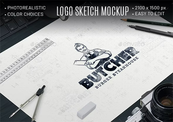 Logo Sketch Mockup Design